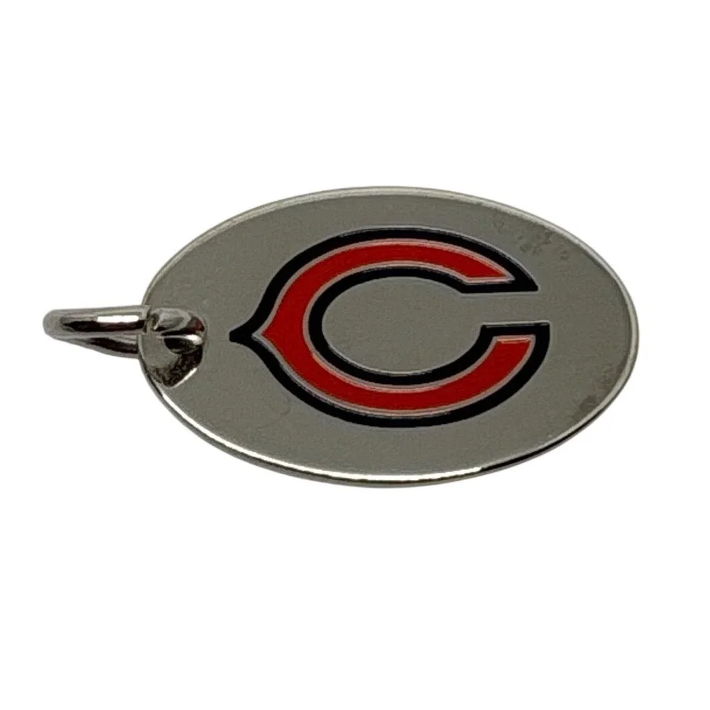 Chicago Bears Logo‎ Oval Metal Charm Pendant NFL Football Fan Gear Da Bears
